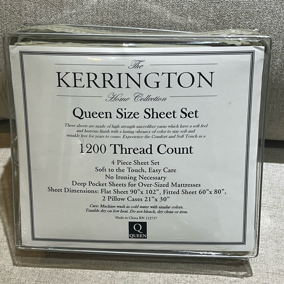 Kerrington 1200 Thread Count Queen Size Sheet Set - Picture 2 of 4